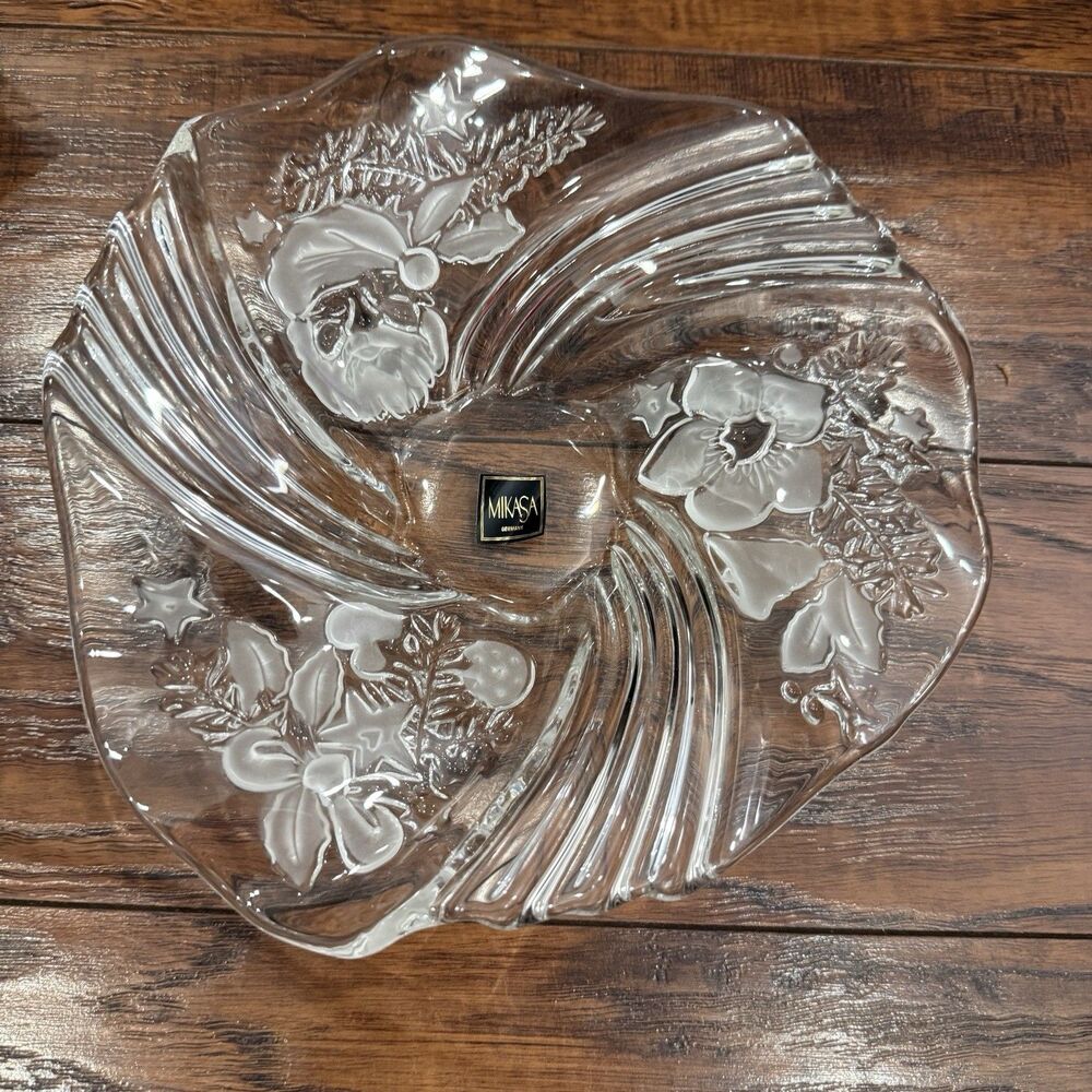 Vintage Mikasa Christmas Medley Bonbon Plate 9in SA234/220, Decorative Plate, E2